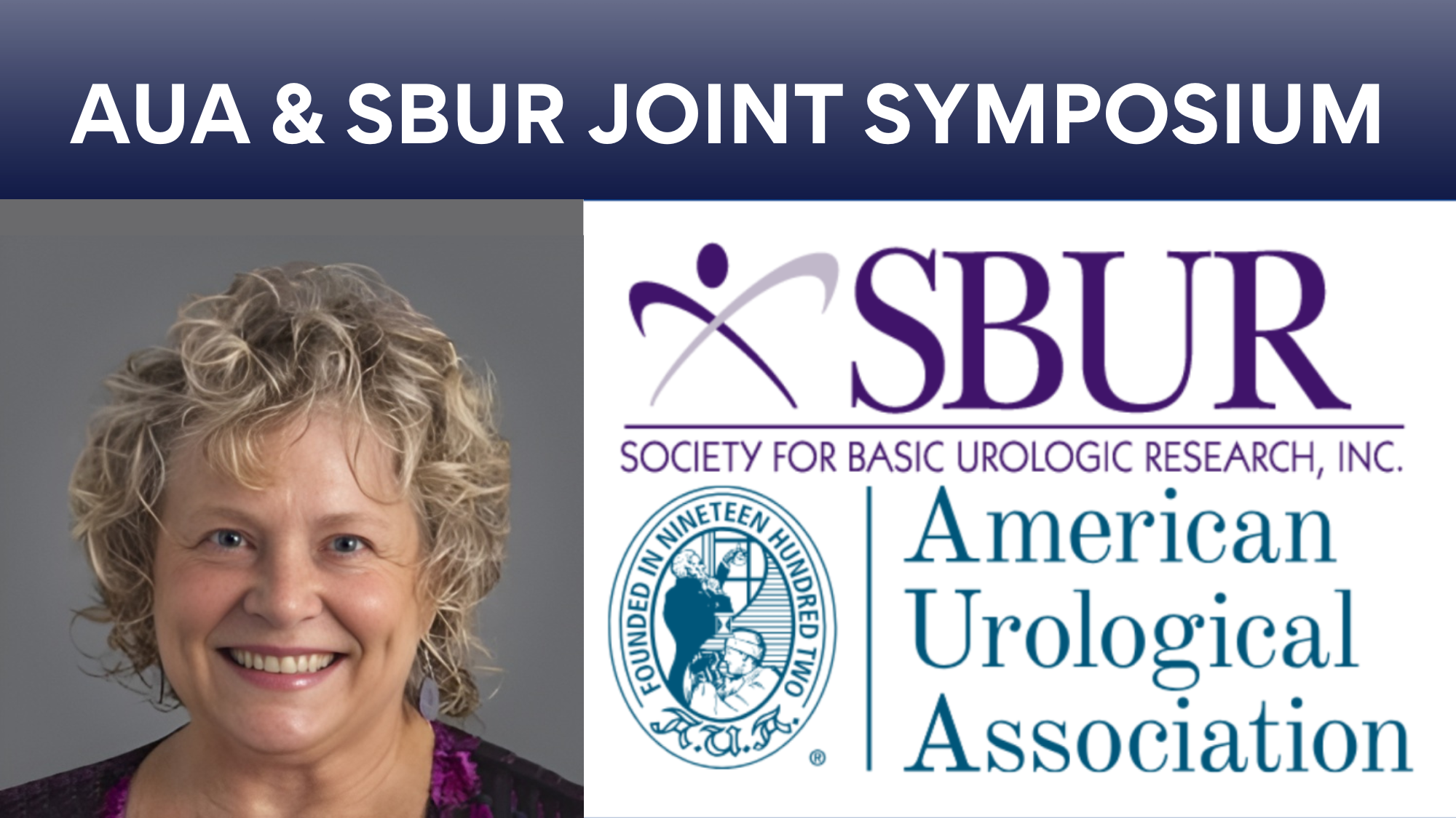 Headshot of Kris Penniston and the SBUR and AUA logos