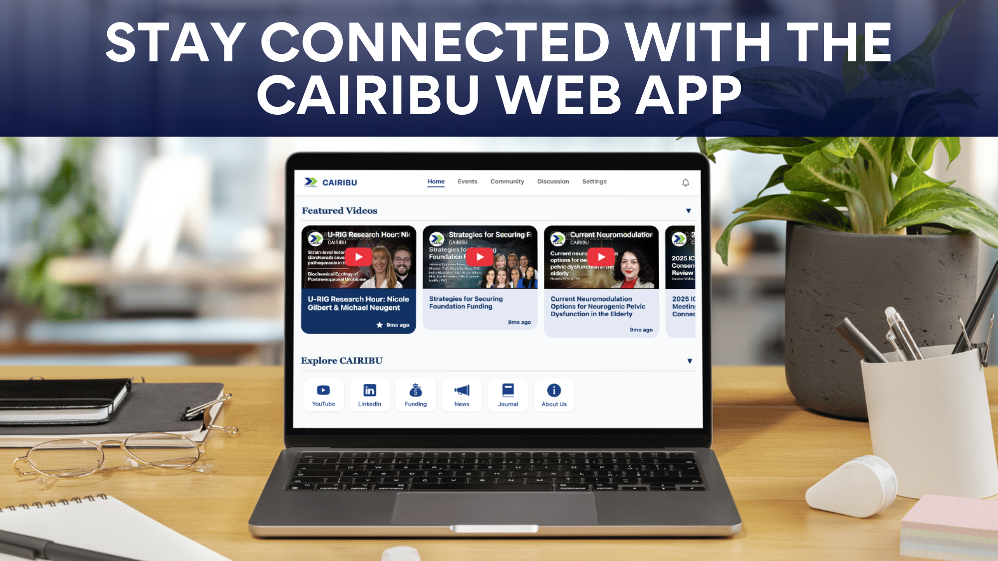 laptop with a preview of the CAIRIBU web app